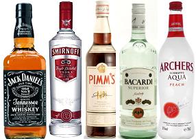 drinks online, pimms, archers, smirnoff, jack daniels, bacardi, gin, rum, booze