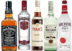 drinks online, pimms, archers, smirnoff, jack daniels, bacardi, gin, rum, booze